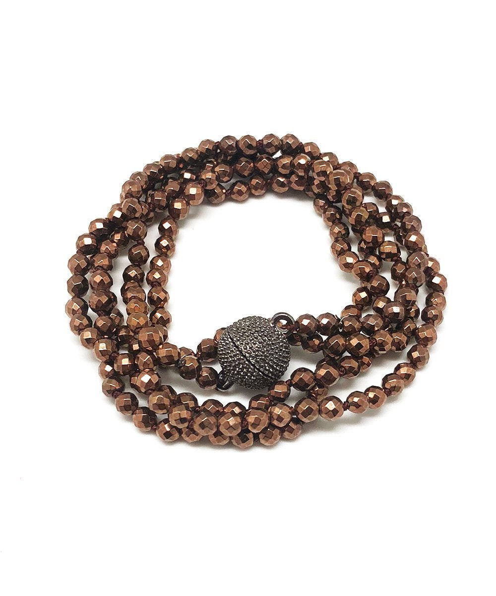 Bracelet en perles d'hématites cuivre - Fonsi