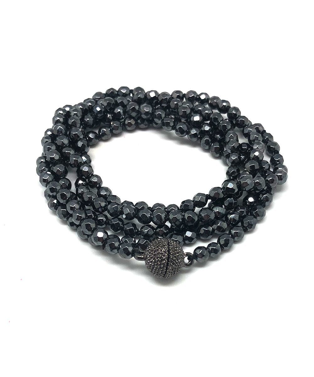 Bracelet en perles d'hématites noires Fonsi