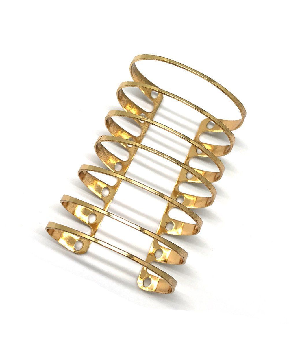 bracelet-métal-ajouré-manchette-doré Editions LESSisRARE Bijoux