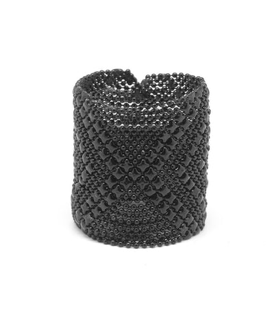 bracelet-knit cuff-black Editions LESSisRARE Bijoux