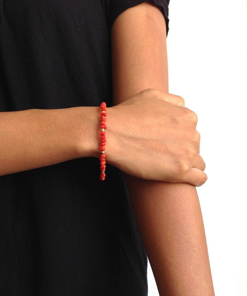 editions-lessisrare-jewelry-bracelet-bangle-in-coral-and-silver Editions LESSisRARE Jewels