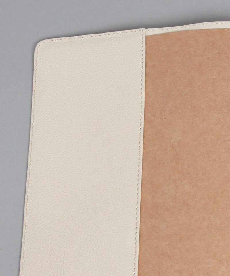 Cream grained leather notebook - Editions LESSisRARE