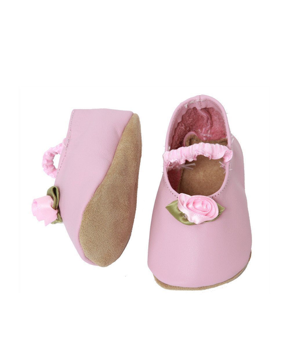 star-chaussons-cuir-rose-fleurs-bebe