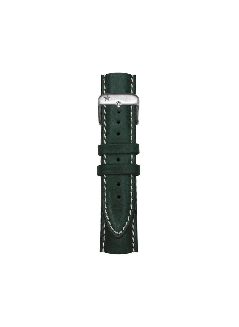 Bracelet classique cuir noir surpiqué interchangeable 20mm - oxygen watch