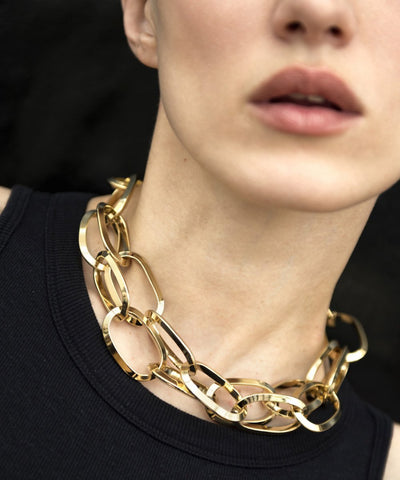necklace by isabelle michel way golden choker worn