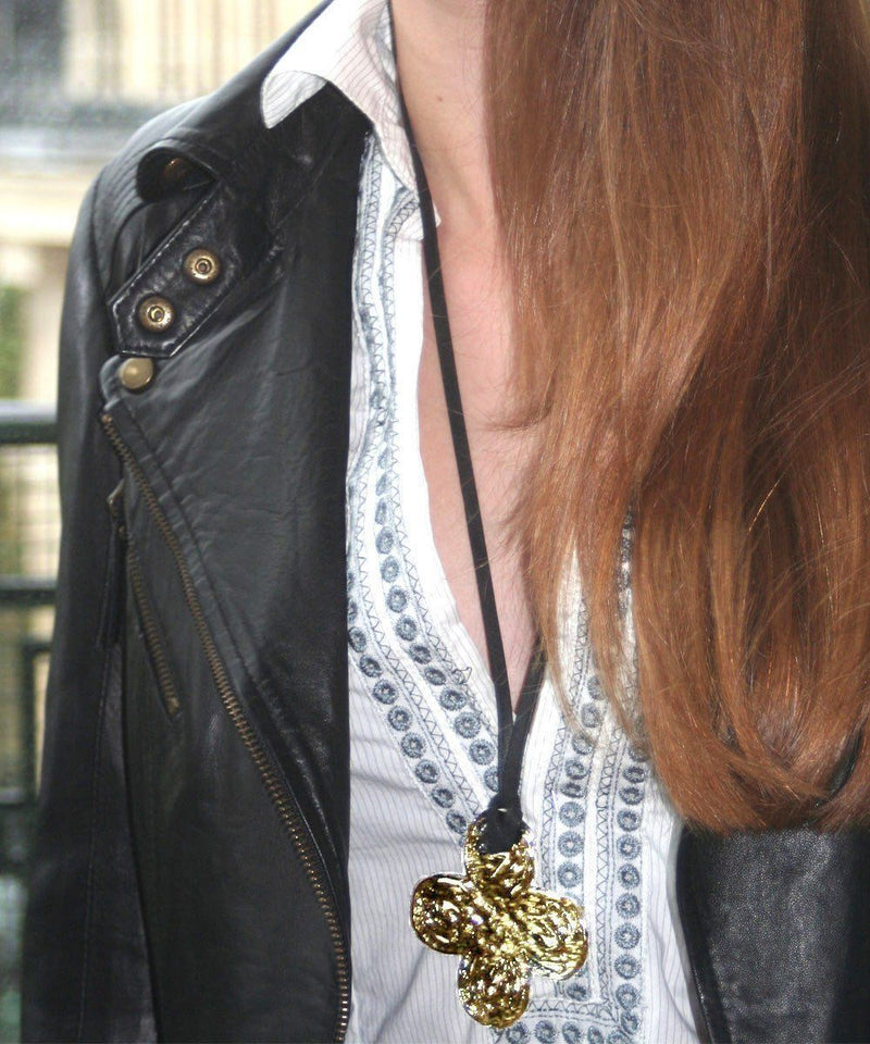 Make a wish gold pendant necklace - Carole Saint Germes