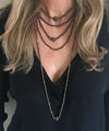 Gray hematite pearl necklace worn by 2 Fonsi