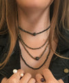 Gray hematite pearl necklace worn by Fonsi 1