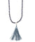 NAKAMOL-necklace tassel-bead-agate-gray
