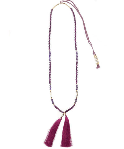 NAKAMOL-necklace-amethyst-beaded tassels,