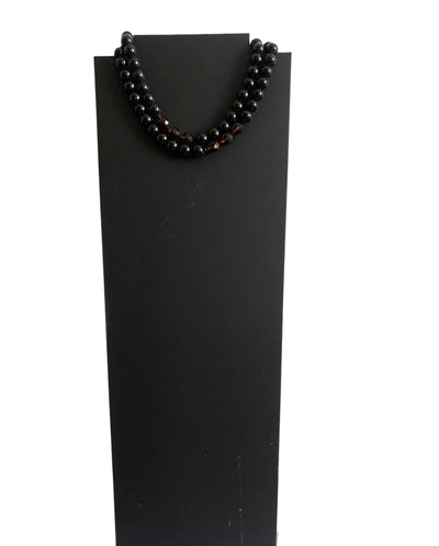 Collier ras de cou de perles noires et quartz fumé - FlotB