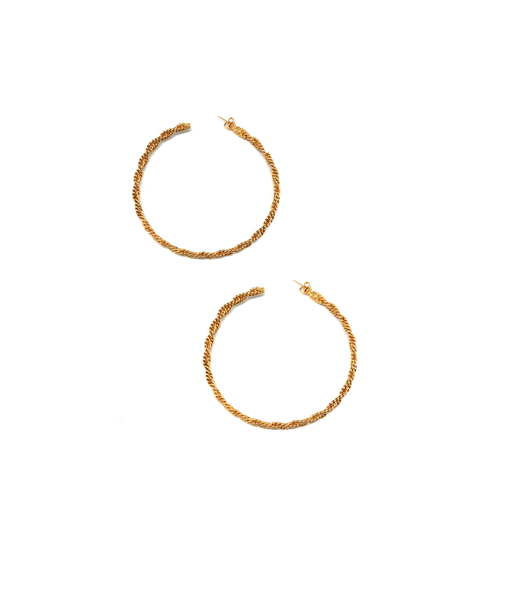 Créoles tressées dorées - Poggi