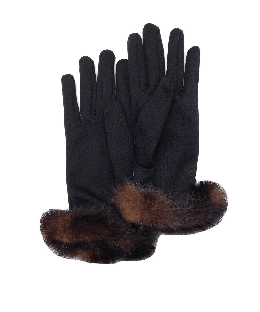 gants-fourrure-bordé-vison-marron Editions LESSisRARE