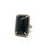 Large onyx rectangular art deco ring in silver and marcasites - Metron