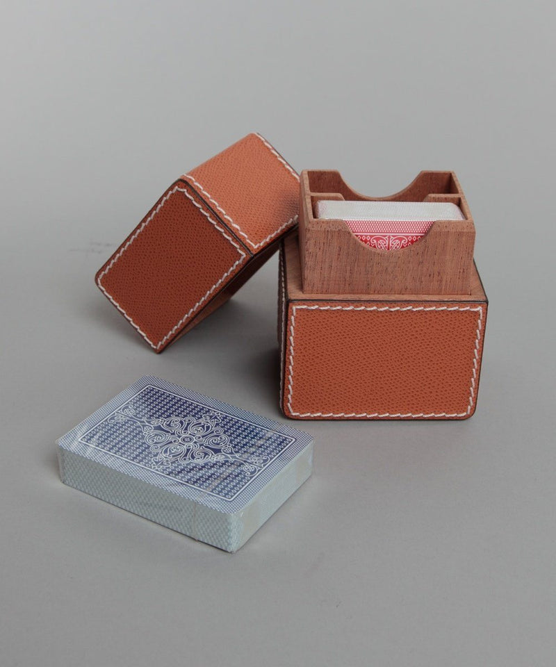 Boîte pour jeux de cartes en cuir créateur bhome