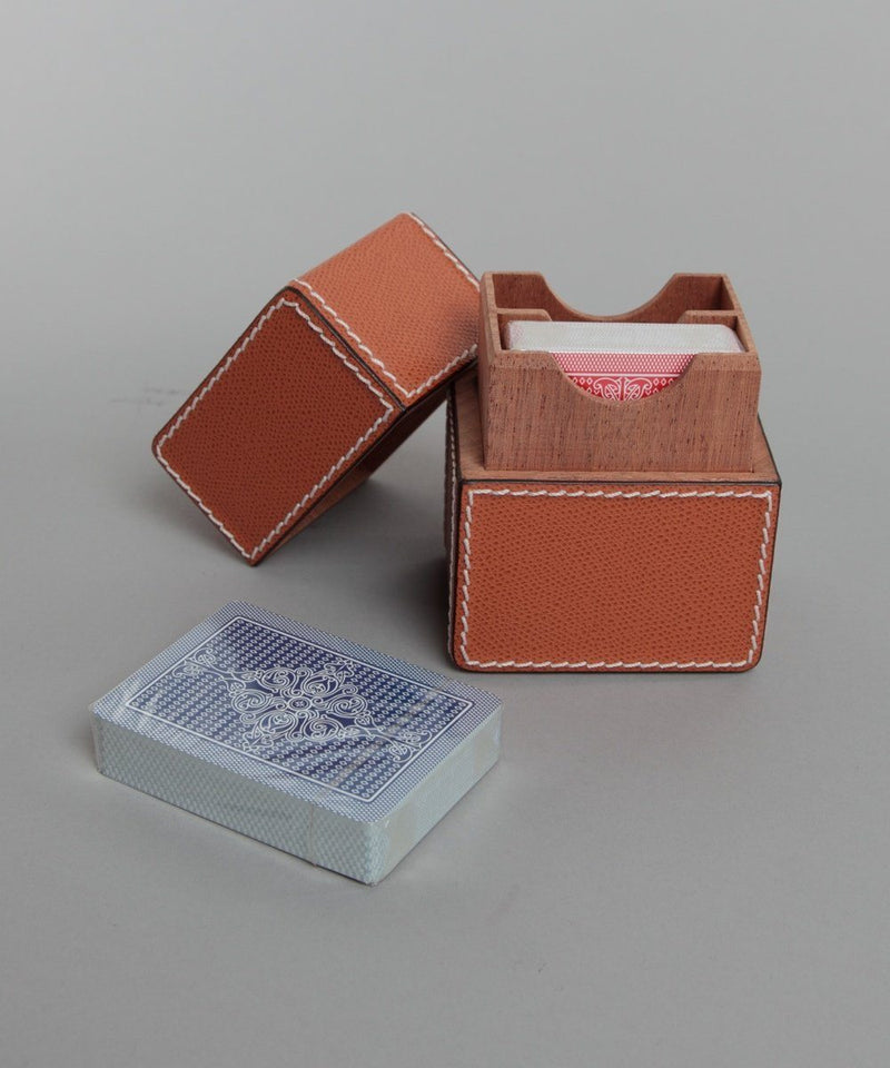 Box for leather bhome designer card games