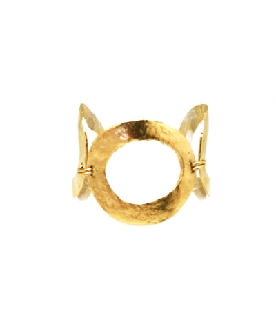 Gold metal ring bracelet carole saint germs of face