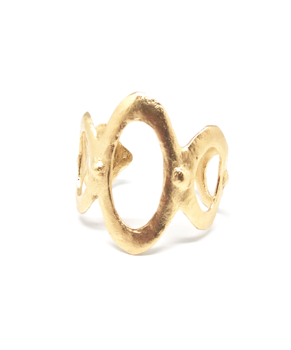 bracelet manchette 5 voeux doré de carole saint germes