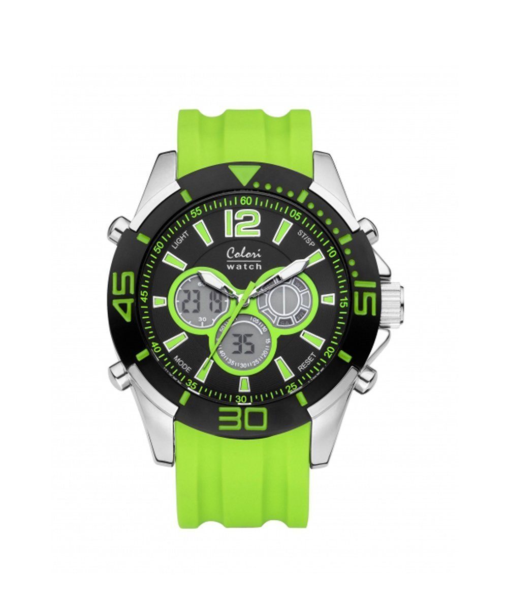 montre-sillicone-vert-chrono-sport Editions LESSisRARE Bijoux
