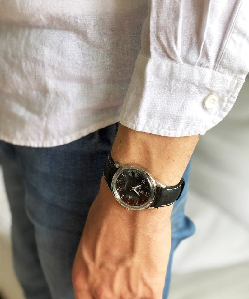 Montre Exchange Mamba 40 bracelet cuir noir- oxygen watch