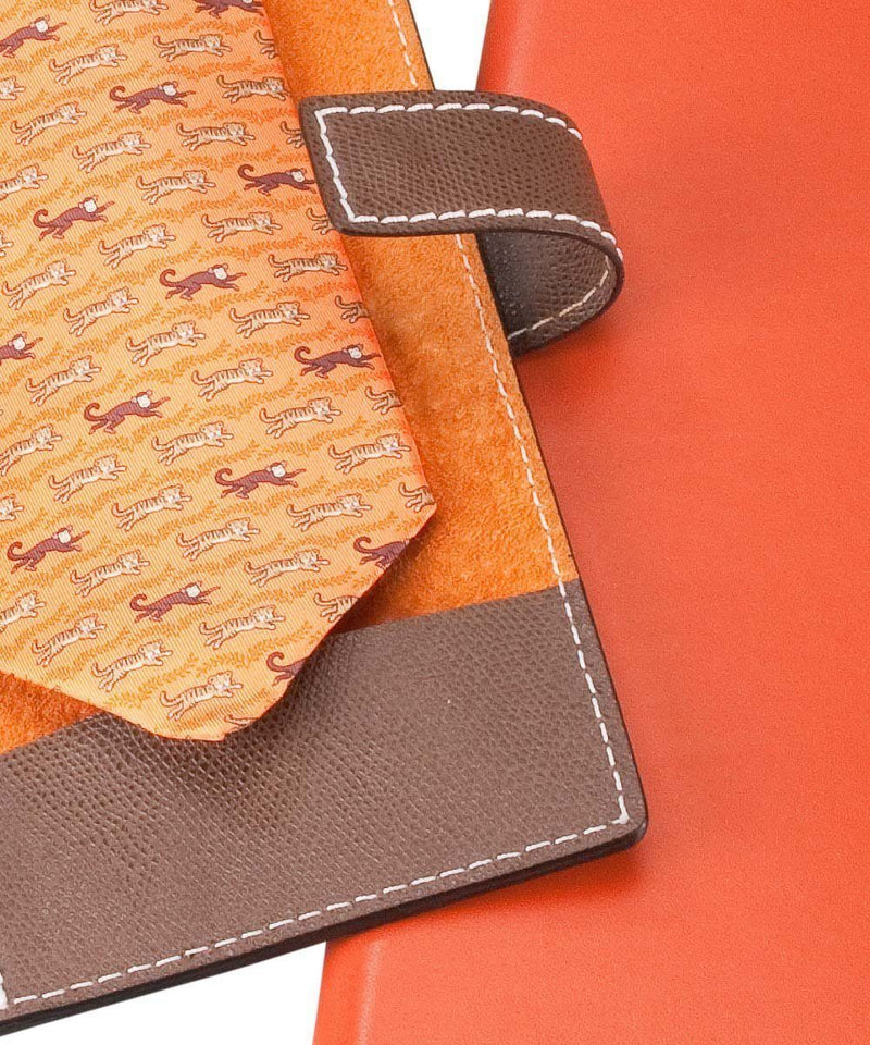 tie holder Bhome orange leather